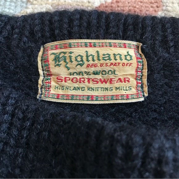 SOLD:  1940’s Highland Knitting Mills Wool Varsity College Letter Sweater - Picture 2 of 16